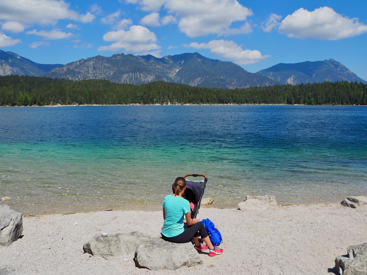 Eibsee Wanderung mit dem Kinderwagen