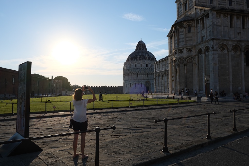 Wohnmobilreise nach Elba: Abendstimmung in Pisa