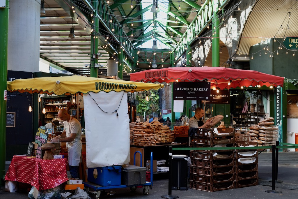 Der Borough Market am Ende des London Southbank Spaziergangs